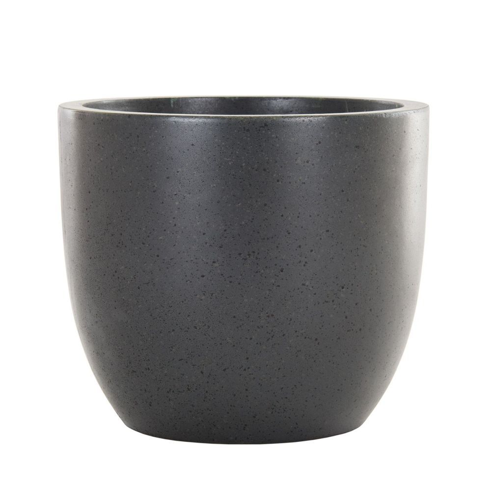 Woodlodge 25cm Black Magma Egg Pot - Old Railway Line Garden Centre
