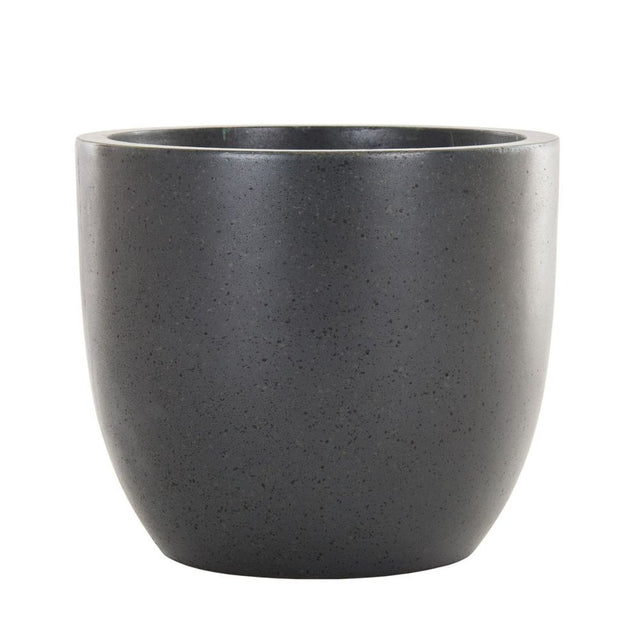 Woodlodge 25cm Black Magma Egg Pot - Old Railway Line Garden Centre