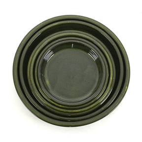 Woodlodge 25cm Green Blossom Glazed Saucer - Old Railway Line Garden Centre