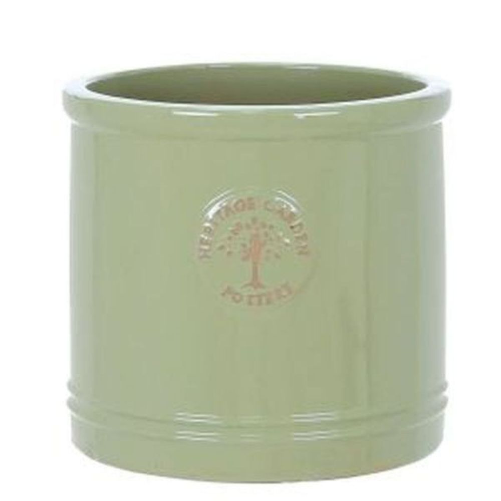 Woodlodge 25cm Mint Green Glazed Heriage Cylinder Pot - Old Railway Line Garden Centre
