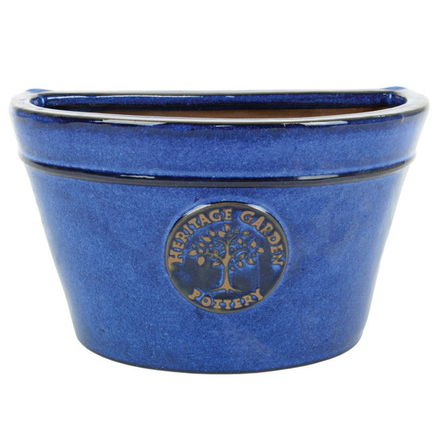 Woodlodge 26cm Blue Edwardian Wall Pot - Old Railway Line Garden Centre