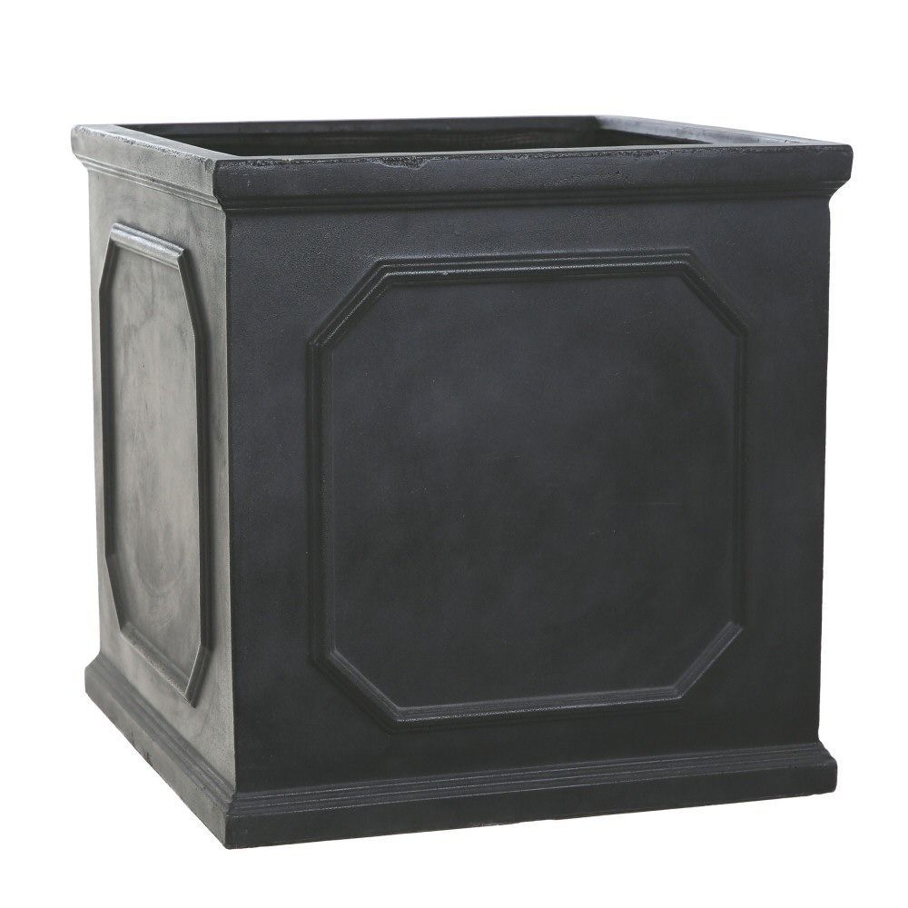Woodlodge 27cm Black Chelsea Square Planter - Old Railway Line Garden Centre