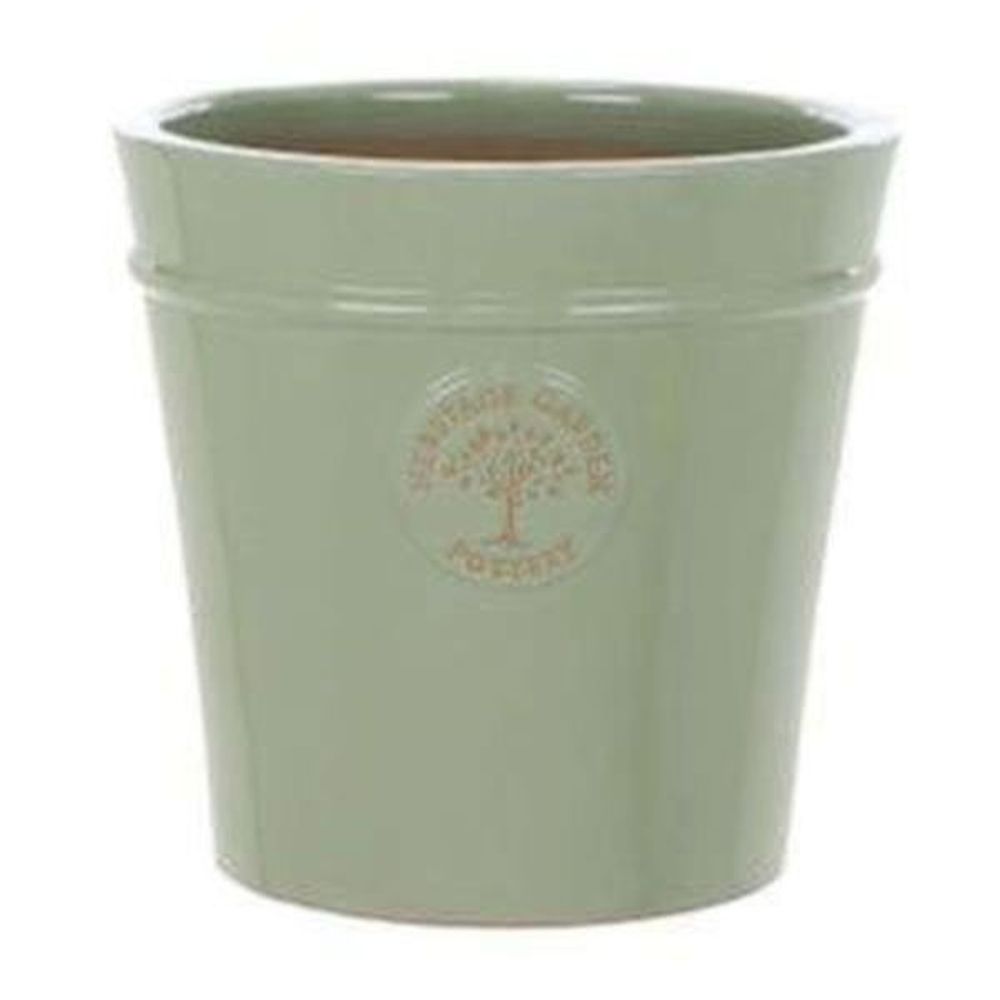 Woodlodge 27cm Mint Green Glazed Heritage Pot - Old Railway Line Garden Centre
