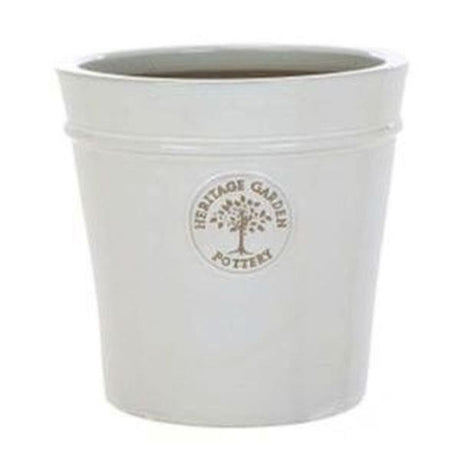 Woodlodge 27cm White / Cream Glazed Heritage Pot - Old Railway Line Garden Centre