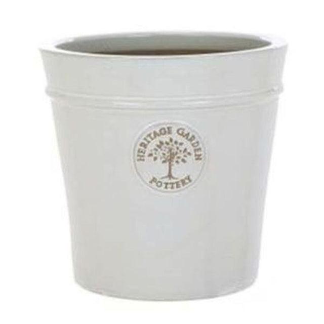Woodlodge 27cm White / Cream Glazed Heritage Pot - Old Railway Line Garden Centre