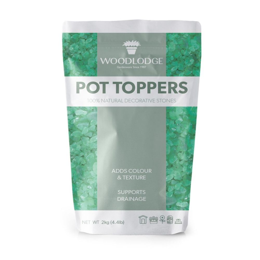 Woodlodge 2kg Green Glass Chippings - Old Railway Line Garden Centre