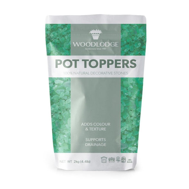 Woodlodge 2kg Green Glass Chippings - Old Railway Line Garden Centre