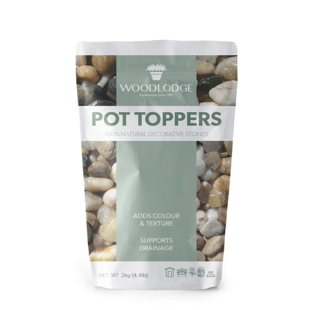 Woodlodge 2kg Mixed River Pot Topper Chippings - Old Railway Line Garden Centre