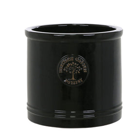 Woodlodge 30cm Black Glazed Heritage Cylinder Pot - Old Railway Line Garden Centre