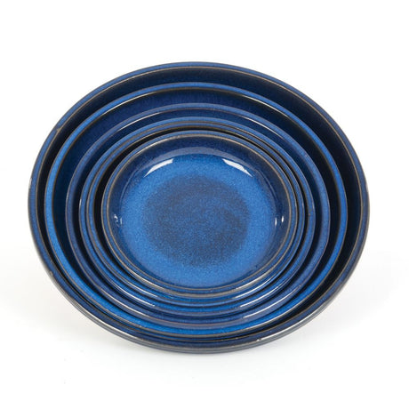 Woodlodge 30cm Blue Glazed Blossom Saucer - Old Railway Line Garden Centre