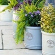 Woodlodge 30cm Pastel Grey Glazed Heritage Cylinder Pot - Old Railway Line Garden Centre