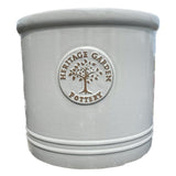 Woodlodge 30cm White/Cream Glazed Heritage Cylinder Pot - Old Railway Line Garden Centre