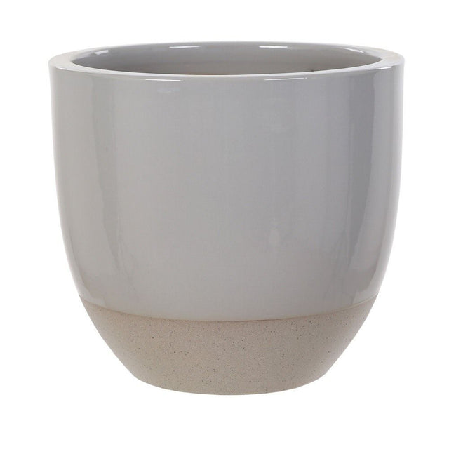 Woodlodge 32cm Pastel Grey Glazed Egg Pot - Old Railway Line Garden Centre