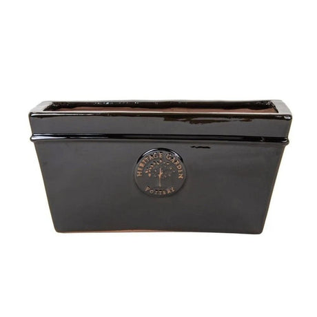 Woodlodge 33cm Black Glazed Edwardian Trough - Old Railway Line Garden Centre