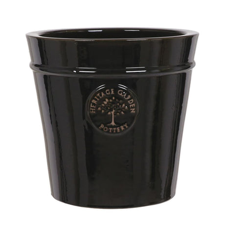 Woodlodge 33cm Black Heritage Pot - Old Railway Line Garden Centre