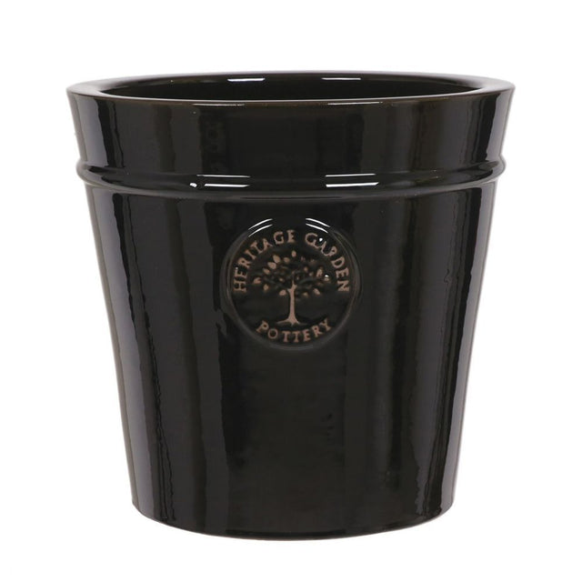 Woodlodge 33cm Black Heritage Pot - Old Railway Line Garden Centre