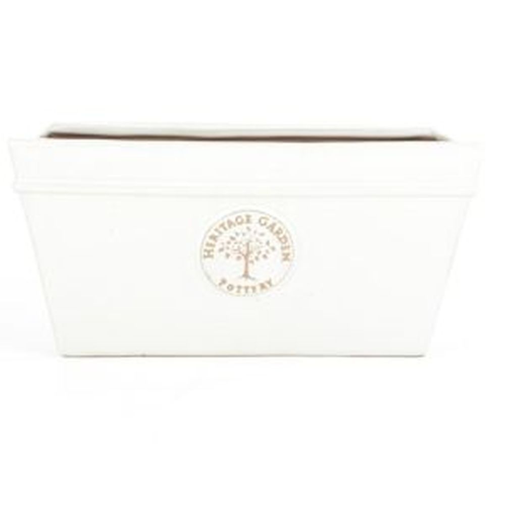 Woodlodge 33cm White / Cream Glazed Heritage Edwardian Trough - Old Railway Line Garden Centre