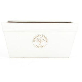 Woodlodge 33cm White / Cream Glazed Heritage Edwardian Trough - Old Railway Line Garden Centre