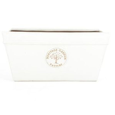 Woodlodge 33cm White / Cream Glazed Heritage Edwardian Trough - Old Railway Line Garden Centre