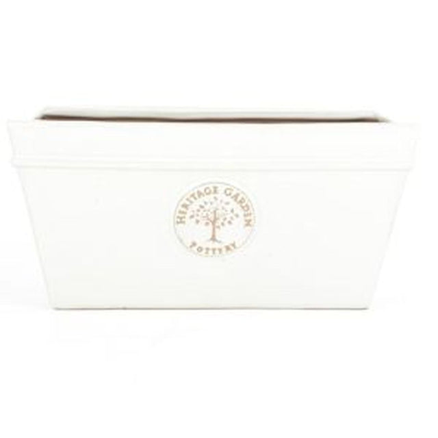 Woodlodge 33cm White / Cream Glazed Heritage Edwardian Trough - Old Railway Line Garden Centre