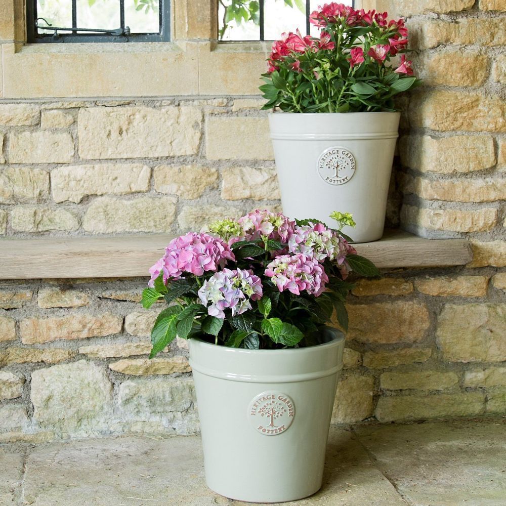 Woodlodge 33cm White / Cream Glazed Heritage Pot - Old Railway Line Garden Centre
