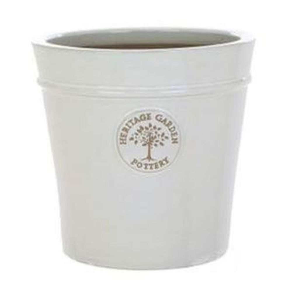 Woodlodge 33cm White / Cream Glazed Heritage Pot - Old Railway Line Garden Centre