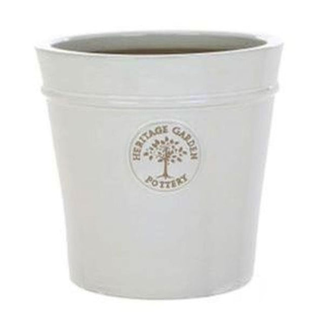 Woodlodge 33cm White / Cream Glazed Heritage Pot - Old Railway Line Garden Centre