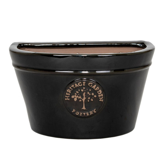 Woodlodge 35CM Black Edwardian Wall Planter - Old Railway Line Garden Centre