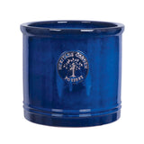 Woodlodge 38cm Blue Glazed Heritage Cylinder Pot - Old Railway Line Garden Centre