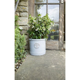 Woodlodge 38cm Pastel Grey Heritage Cylinder Pot - Old Railway Line Garden Centre