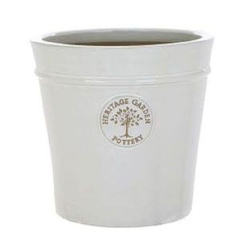 Woodlodge 41cm White / Cream Glazed Heritage Pot - Old Railway Line Garden Centre