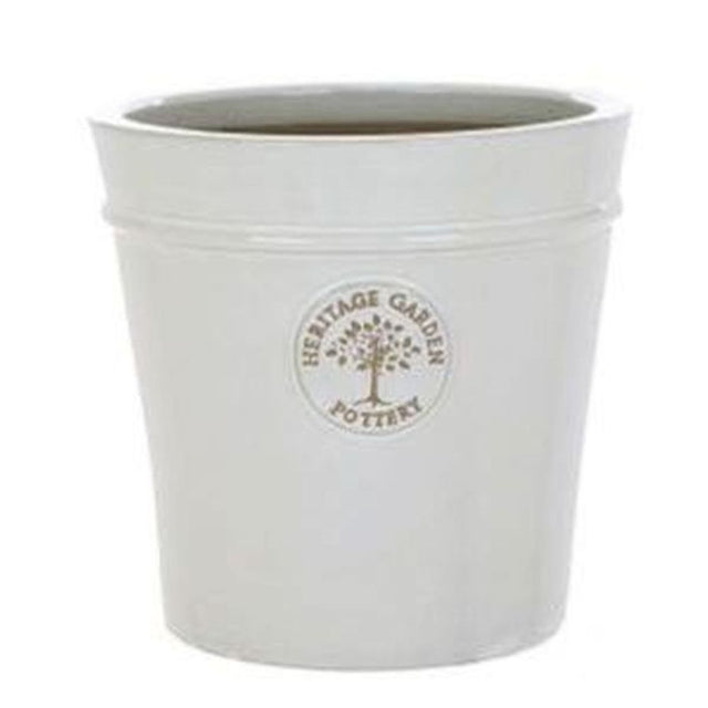 Woodlodge 41cm White / Cream Glazed Heritage Pot - Old Railway Line Garden Centre