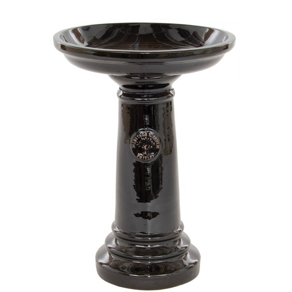 Woodlodge 43cm Black Heritage Bird Bath - Old Railway Line Garden Centre