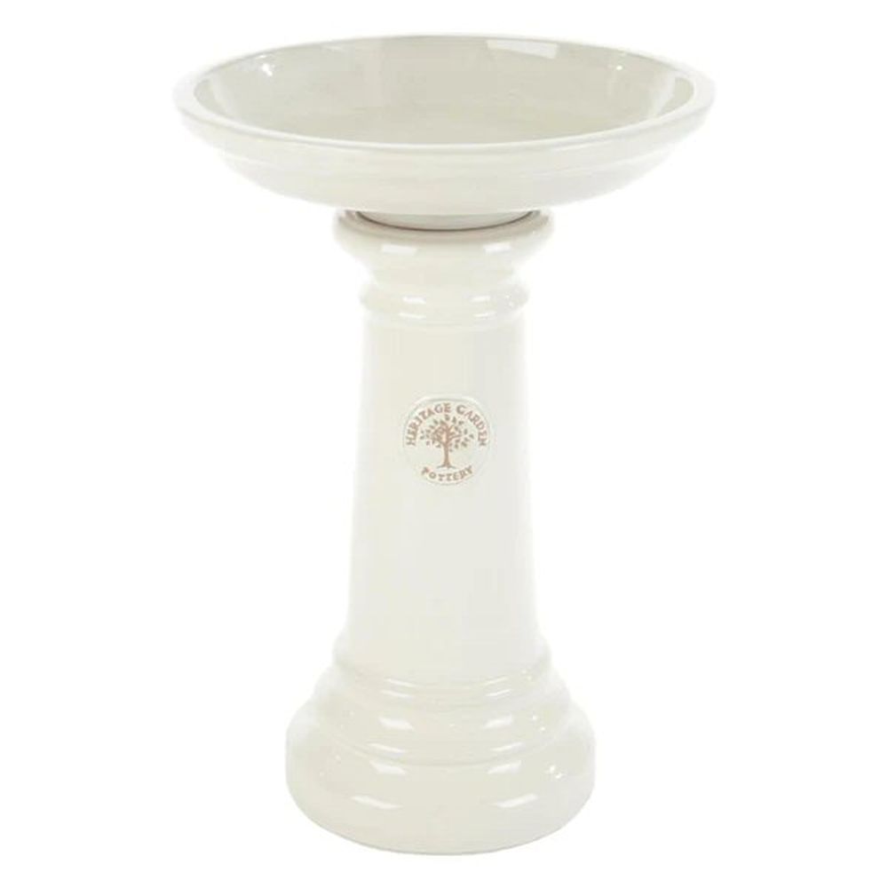 Woodlodge 43cm White Heritage Bird Bath - Old Railway Line Garden Centre