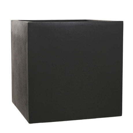 Woodlodge 50cm Black Polylite Cube Planter - Old Railway Line Garden Centre