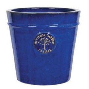 Woodlodge 50cm Blue Glazed Heritage Pot - Old Railway Line Garden Centre