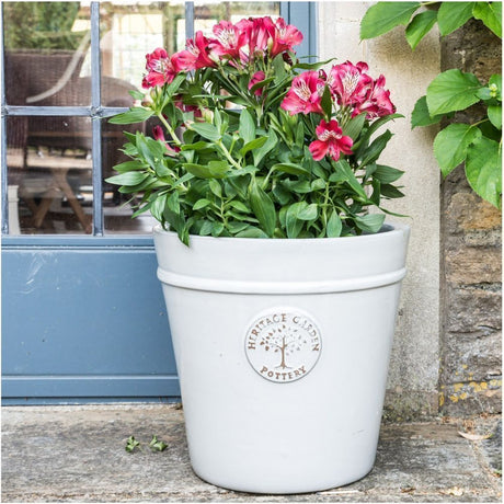 Woodlodge 50cm White Glazed Heritage Pot - Old Railway Line Garden Centre