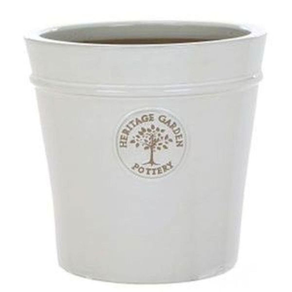 Woodlodge 50cm White Glazed Heritage Pot - Old Railway Line Garden Centre