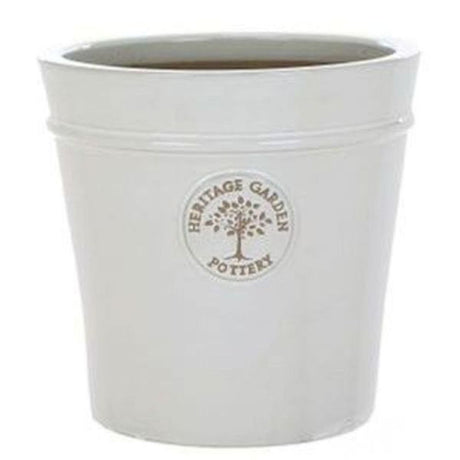 Woodlodge 50cm White Glazed Heritage Pot - Old Railway Line Garden Centre