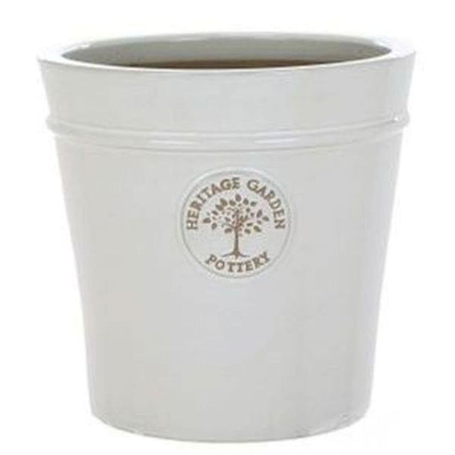Woodlodge 50cm White Glazed Heritage Pot - Old Railway Line Garden Centre