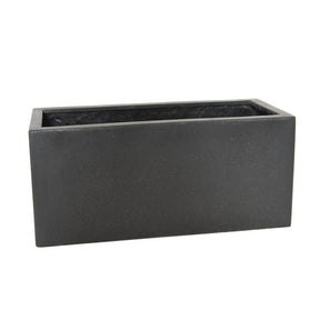 Woodlodge 54cm Black Polylite Trough Planter - Old Railway Line Garden Centre