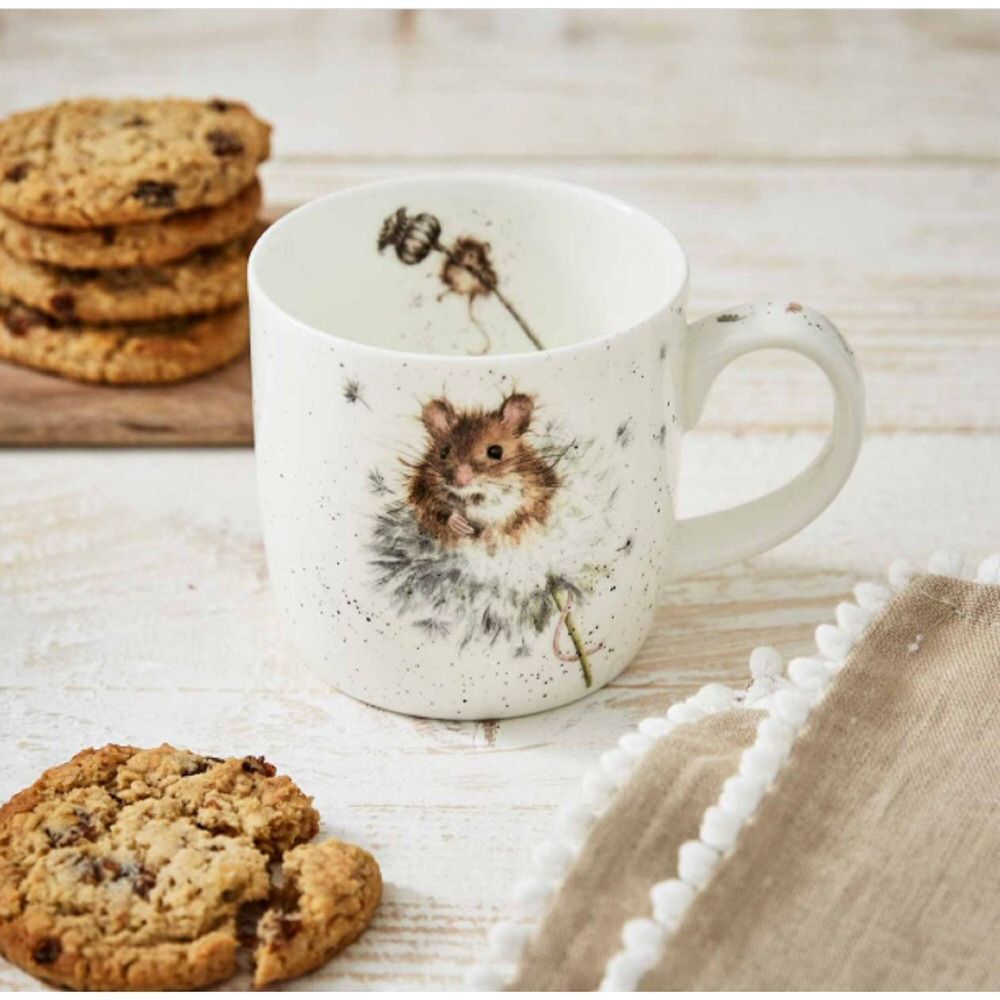 Wrendale Designs Country Mice Fine Bone China Mug - Old Railway Line Garden Centre