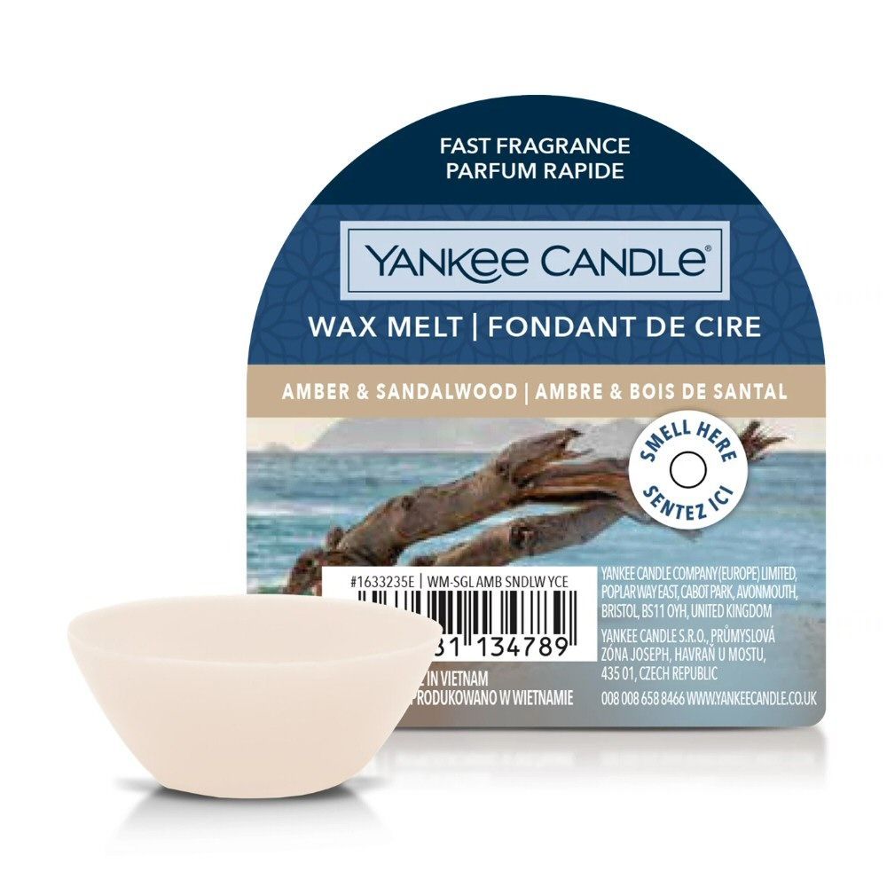 Yankee Candle 22g Amber & Sandalwood Signature Single Wax Melt - Old Railway Line Garden Centre