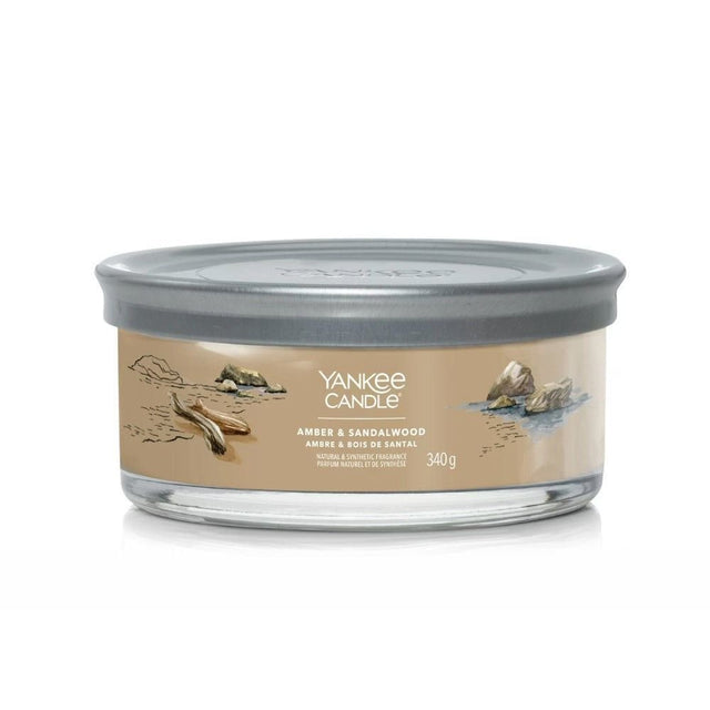 Yankee Candle 340g Amber & Sandalwood Signature Multi - Wick Tumbler Candle - Old Railway Line Garden Centre