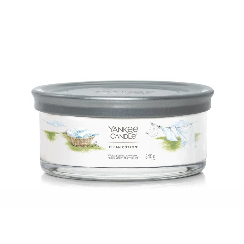 Yankee Candle 340g Clean Cotton Signature Multi - Wick Tumbler Candle - Old Railway Line Garden Centre