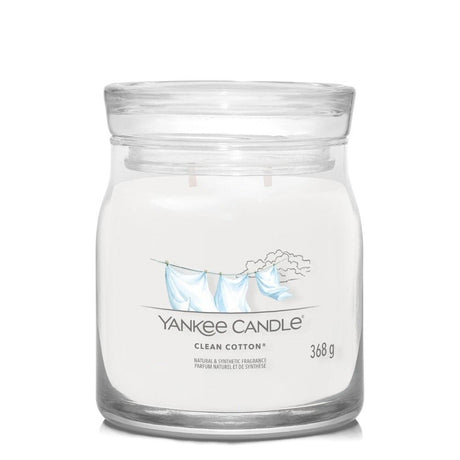 Yankee Candle 368g Clean Cotton Signature Medium Jar Candle - Old Railway Line Garden Centre