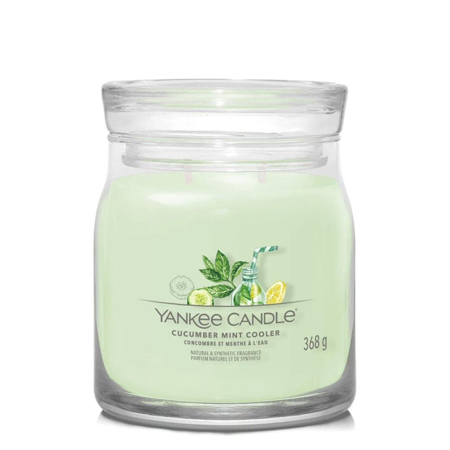 Yankee Candle 368g Cumber Mint Cooler Signature Medium Jar Candle - Old Railway Line Garden Centre