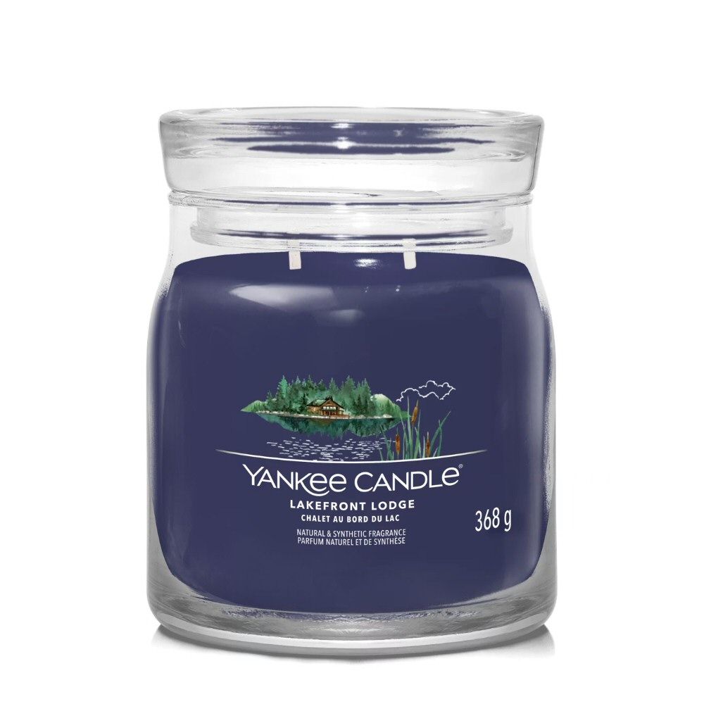 Yankee Candle 368g Lakefront Lodge Signature Medium Jar Candle - Old Railway Line Garden Centre