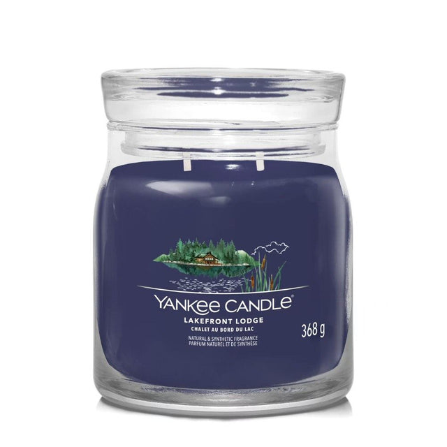 Yankee Candle 368g Lakefront Lodge Signature Medium Jar Candle - Old Railway Line Garden Centre