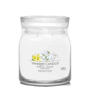 Yankee Candle 368g Midnight Jasmine Signature Medium Jar Candle - Old Railway Line Garden Centre
